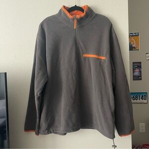 Old Navy Vintage Men's Zip-Up Fleece in Green and Orange